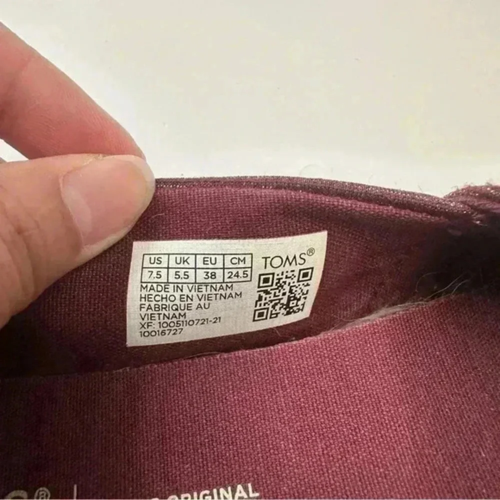 Toms alpargata burgundy